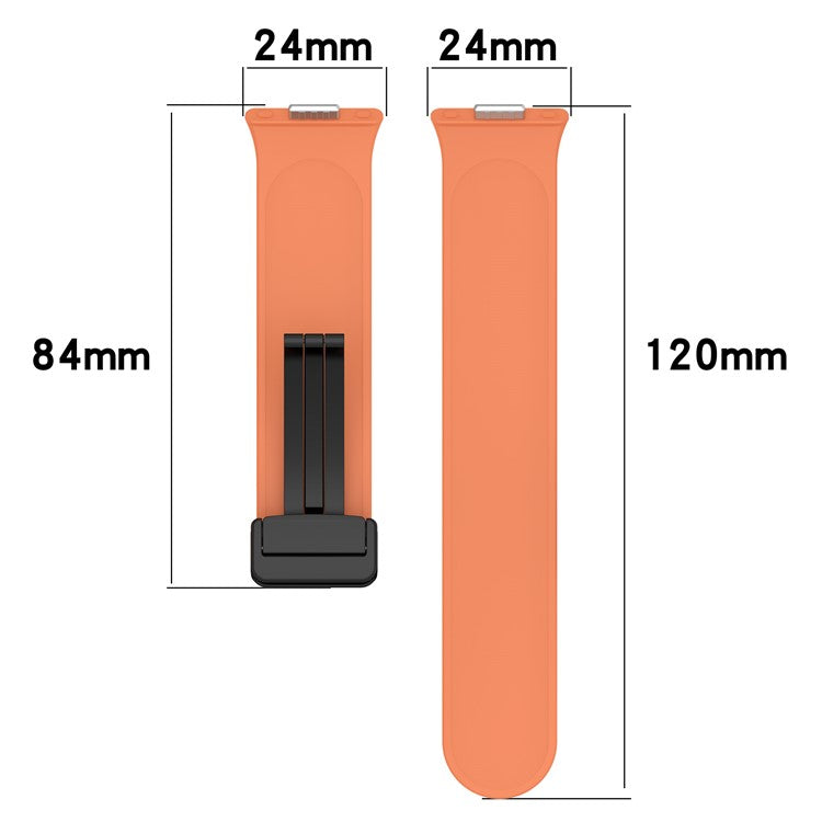 For Huawei Watch Fit 3 Silicone Watch Band Strap with Magnetic Folding Buckle - Wine Red