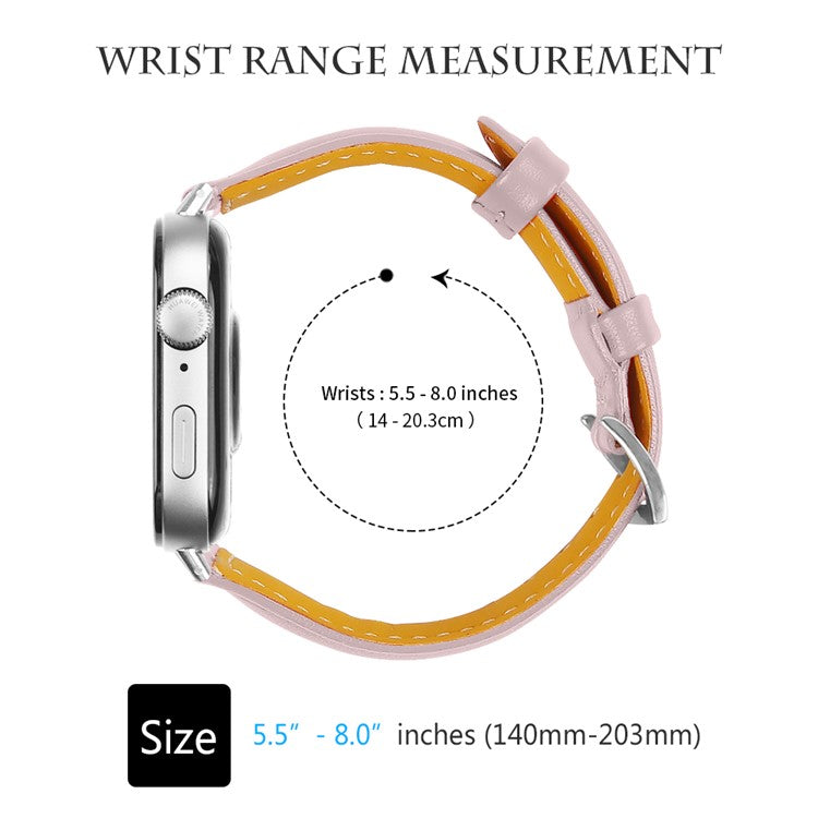 For Huawei Watch Fit 3 Watch Strap Genuine Cow Leather Band Stitching Lines - Light Pink