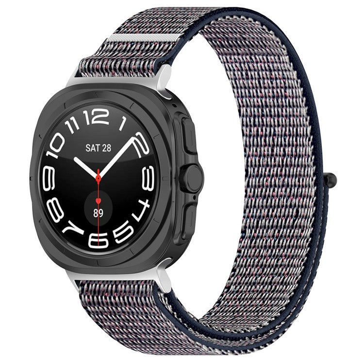 For Samsung Galaxy Watch Ultra 47mm Nylon Watch Strap Adjustable Wrist Band Replacement - Midnight Blue