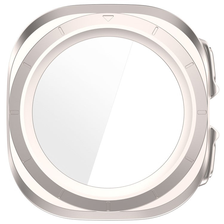 For Samsung Galaxy Watch Ultra 47mm PC Protective Case Watch Frame Integrated with Tempered Glass Screen Film - Matte Starlight