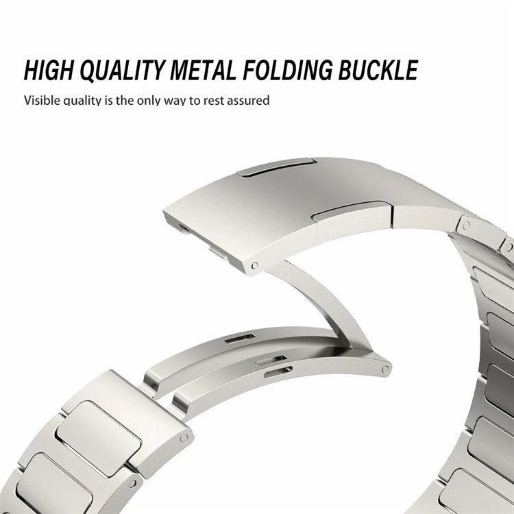 For Samsung Galaxy Watch Ultra 47mm Replacement Watch Band Folding Buckle Titanium Alloy Strap - Silver