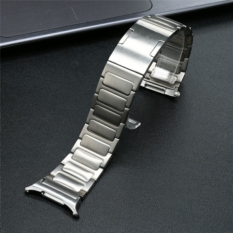 For Samsung Galaxy Watch Ultra 47mm Replacement Watch Band Folding Buckle Titanium Alloy Strap - Silver