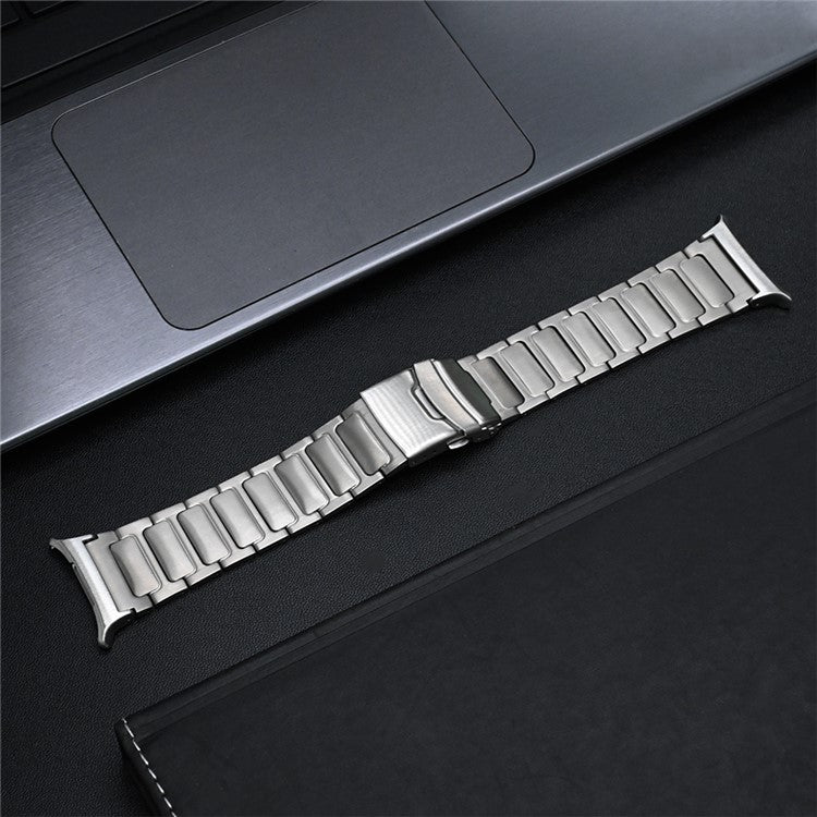 For Samsung Galaxy Watch Ultra 47mm Safety Buckle Titanium Alloy Strap Replacement Watch Band - Silver