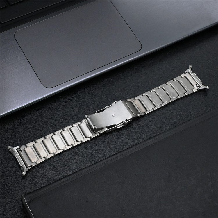 For Samsung Galaxy Watch Ultra 47mm Safety Buckle Titanium Alloy Strap Replacement Watch Band - Silver