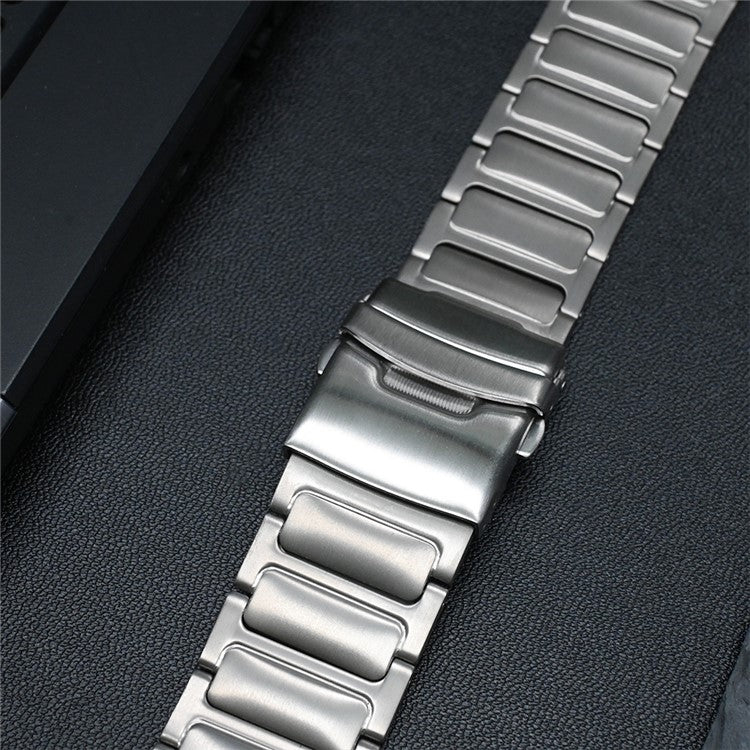 For Samsung Galaxy Watch Ultra 47mm Safety Buckle Titanium Alloy Strap Replacement Watch Band - Silver