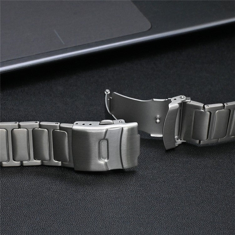 For Samsung Galaxy Watch Ultra 47mm Safety Buckle Titanium Alloy Strap Replacement Watch Band - Silver