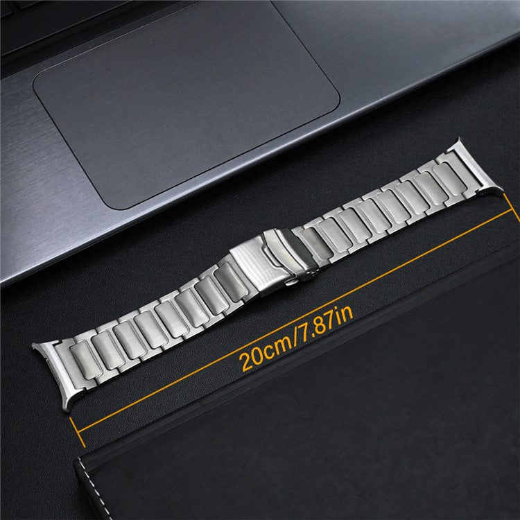 For Samsung Galaxy Watch Ultra 47mm Safety Buckle Titanium Alloy Strap Replacement Watch Band - Silver