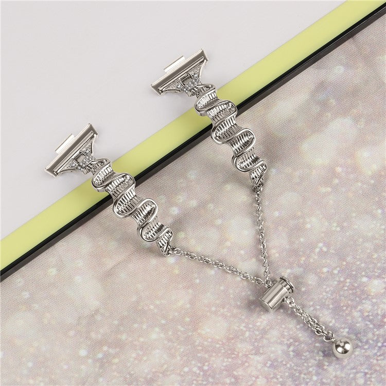 For Huawei Watch Fit 3 Rhinestone Decor Wave Shape Sliding Bracelet Watch Strap - Starlight