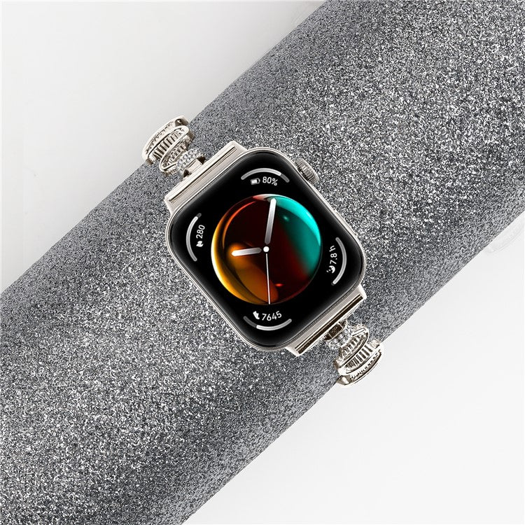 For Huawei Watch Fit 3 Rhinestone Decor Wave Shape Sliding Bracelet Watch Strap - Starlight