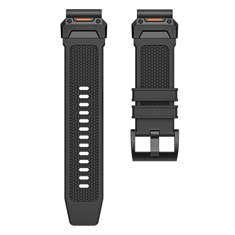For Garmin Fenix 3 / 5 / 5X / 6X / 7X Soft Rubber Replacement Strap 26mm Universal Smart Watch Wrist Band - Black