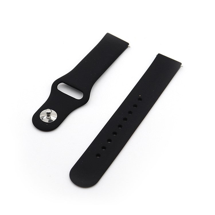 Universal Silicone Watch Strap for Samsung Galaxy Watch Active / Galaxy Watch 42mm / Samsung Gear S2 / Gear Sport / Garmin Vivoactive 3 / Garmin Vivoactive 3 Music - Black