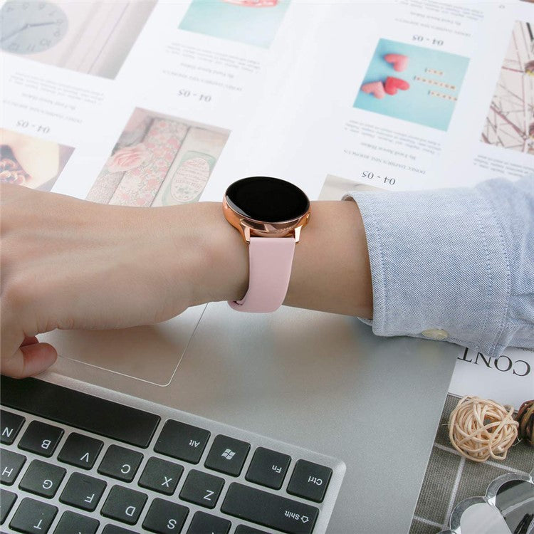 Universal Silicone Watch Strap for Samsung Galaxy Watch Active / Galaxy Watch 42mm / Samsung Gear S2 / Gear Sport / Garmin Vivoactive 3 / Garmin Vivoactive 3 Music - Light Pink