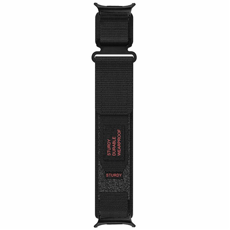 For Samsung Galaxy Watch Ultra 47mm Wrist Strap Magic Tape Nylon Watch Band - Black