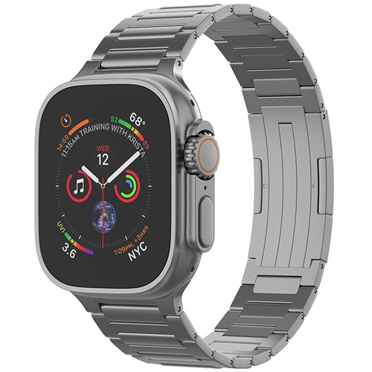 For Apple Watch Series 10 42mm / 9 8 7 41mm / SE (2023) SE (2022) SE 6 5 4 40mm / 3 2 1 38mm Titanium Alloy Band Replacement Watch Strap - Grey