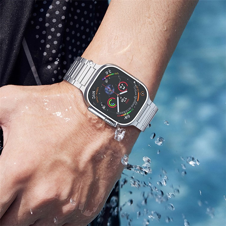 For Apple Watch Series 10 42mm / 9 8 7 41mm / SE (2023) SE (2022) SE 6 5 4 40mm / 3 2 1 38mm Titanium Alloy Band Replacement Watch Strap - Grey