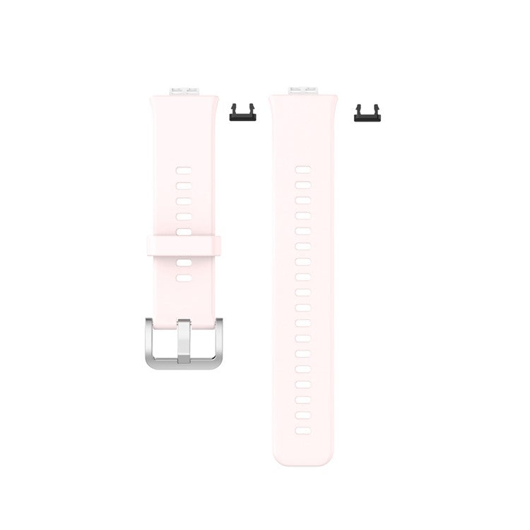 Metal Buckle Soft Silicone Watch Band Strap Replacement for Huawei Watch Fit 2020 - Pink