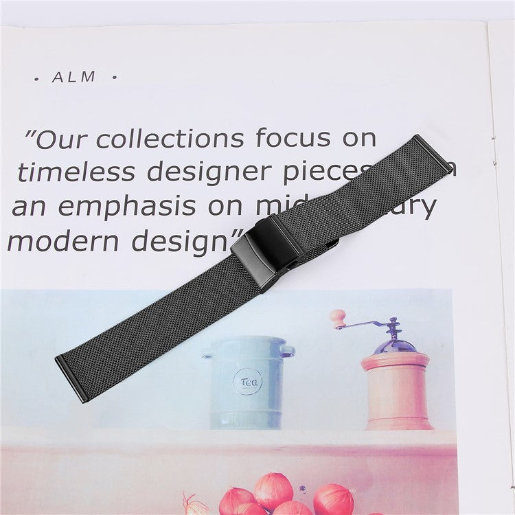 For Samsung Galaxy Watch FE 40mm Milanese Strap Stainless Steel Watch Band Adjustable Length - Black