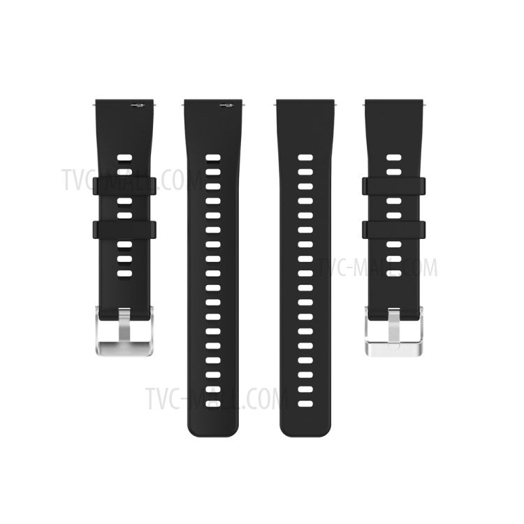 Metal Buckle Soft Silicone Watch Band Strap Replacement for Huawei Honor ES Watch - Black
