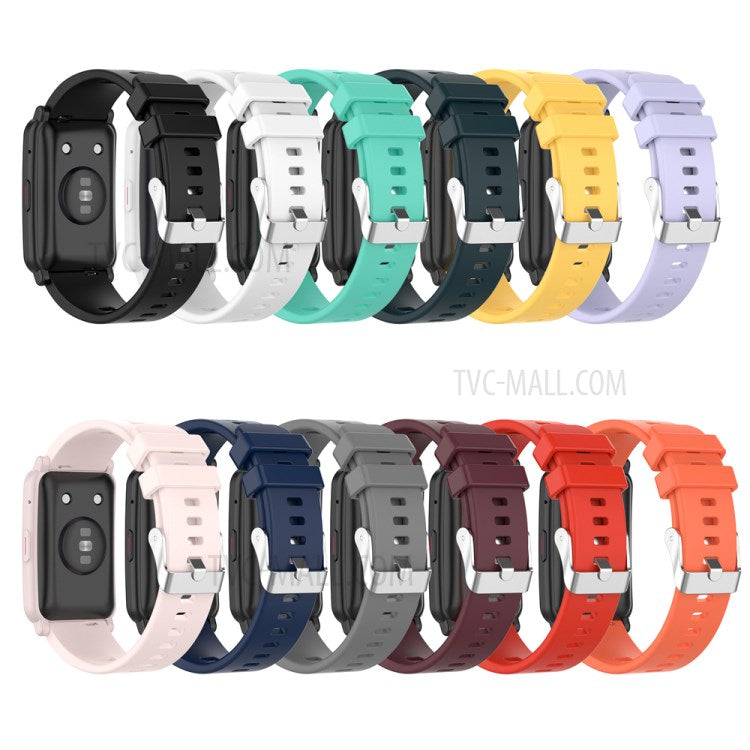 Metal Buckle Soft Silicone Watch Band Strap Replacement for Huawei Honor ES Watch - Black