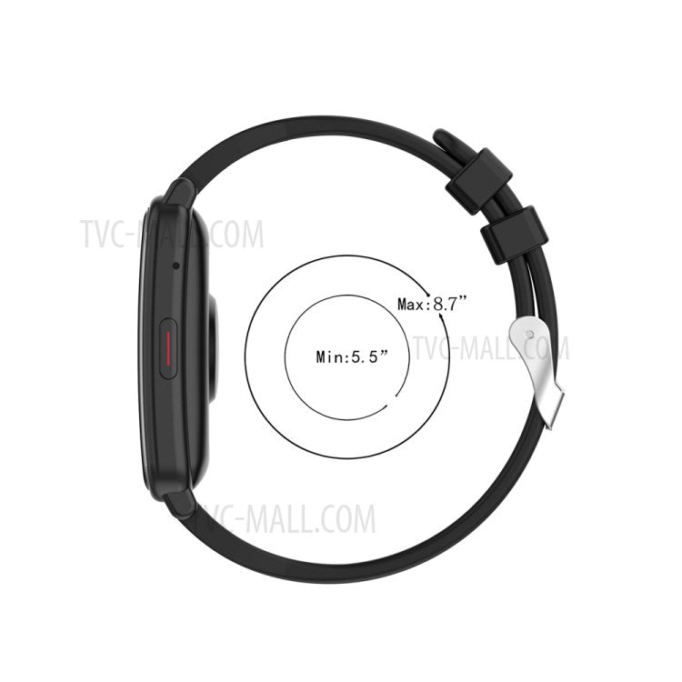 Metal Buckle Soft Silicone Watch Band Strap Replacement for Huawei Honor ES Watch - Black