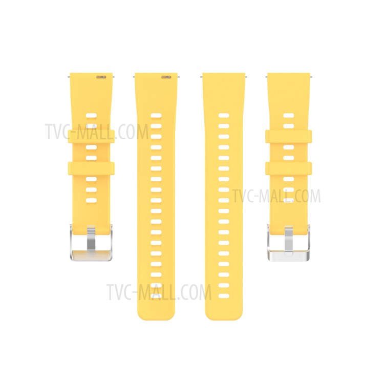 Metal Buckle Soft Silicone Watch Band Strap Replacement for Huawei Honor ES Watch - Yellow