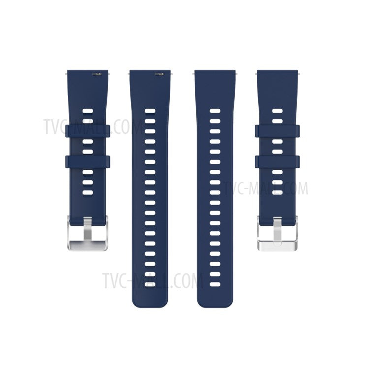 Metal Buckle Soft Silicone Watch Band Strap Replacement for Huawei Honor ES Watch - Midnight Blue