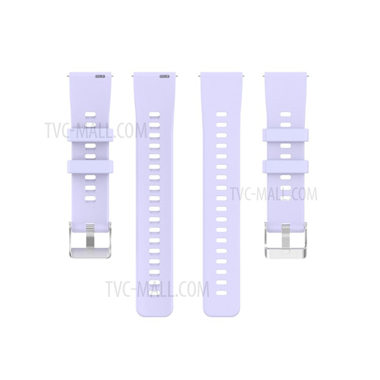 Metal Buckle Soft Silicone Watch Band Strap Replacement for Huawei Honor ES Watch - Light Purple