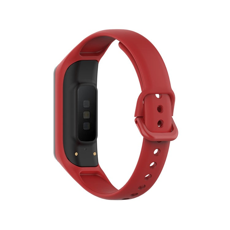 Integrated Frame Case Silicone Watch Strap for Samsung Galaxy Fit 2 SM-R220 - Red