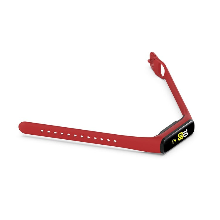 Integrated Frame Case Silicone Watch Strap for Samsung Galaxy Fit 2 SM-R220 - Red