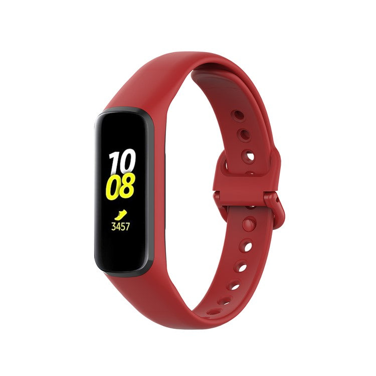 Integrated Frame Case Silicone Watch Strap for Samsung Galaxy Fit 2 SM-R220 - Red