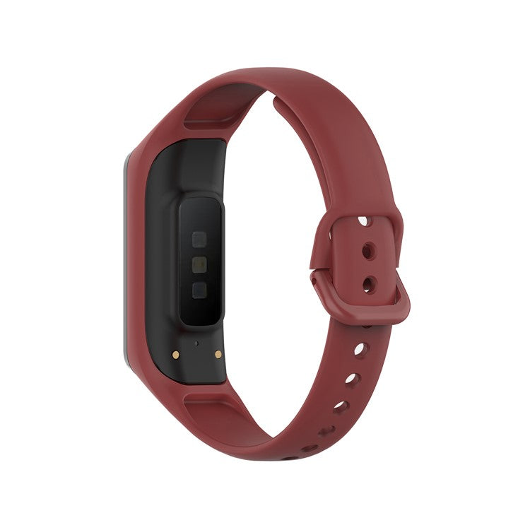 Integrated Frame Case Silicone Watch Strap for Samsung Galaxy Fit 2 SM-R220 - Wine Red