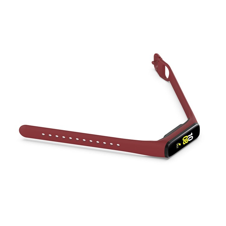 Integrated Frame Case Silicone Watch Strap for Samsung Galaxy Fit 2 SM-R220 - Wine Red