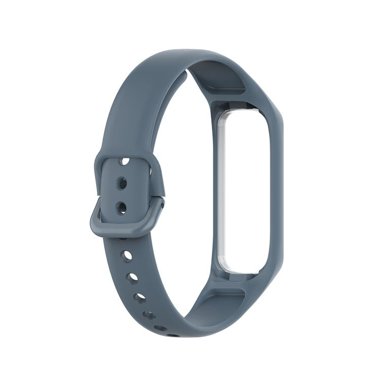 Integrated Frame Case Silicone Watch Strap for Samsung Galaxy Fit 2 SM-R220 - Dark Grey