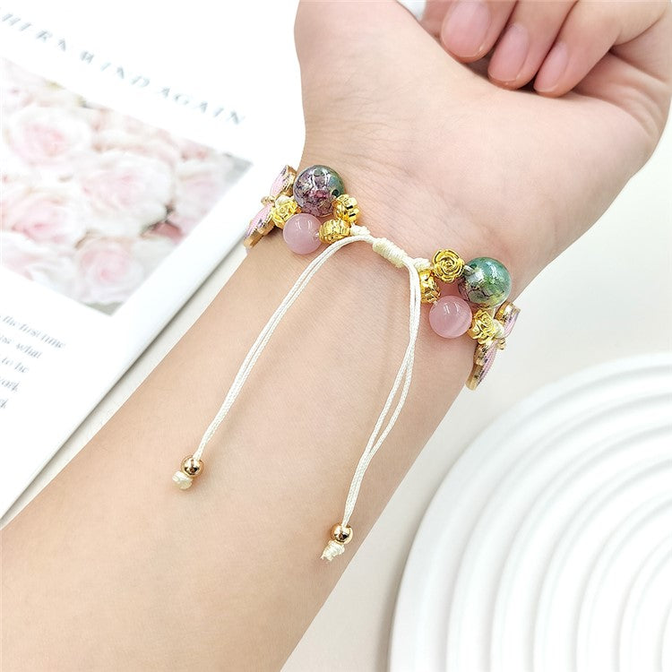 For Apple Watch 10 46mm / Ultra 2 / Ultra 49mm / 9 8 7 45mm / SE (2023) SE (2022) SE 6 5 4 44mm / 3 2 1 42mm Butterfly Beads Rope Watch Band - Colorful