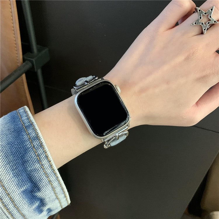 For Apple Watch 10 46mm / Ultra 2 / Ultra 49mm / 9 8 7 45mm / SE (2023) SE (2022) SE 6 5 4 44mm / 3 2 1 42mm Denim Watch Strap - Blue