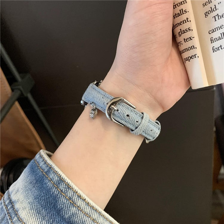 For Apple Watch 10 46mm / Ultra 2 / Ultra 49mm / 9 8 7 45mm / SE (2023) SE (2022) SE 6 5 4 44mm / 3 2 1 42mm Denim Watch Strap - Blue