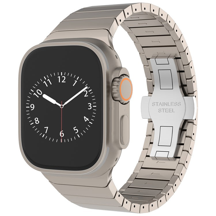 For Apple Watch Series 10 42mm / 9 8 7 41mm / SE (2023) SE (2022) SE 6 5 4 40mm / 3 2 1 38mm Zinc Alloy Band Replacement Men Watch Strap - Titanium