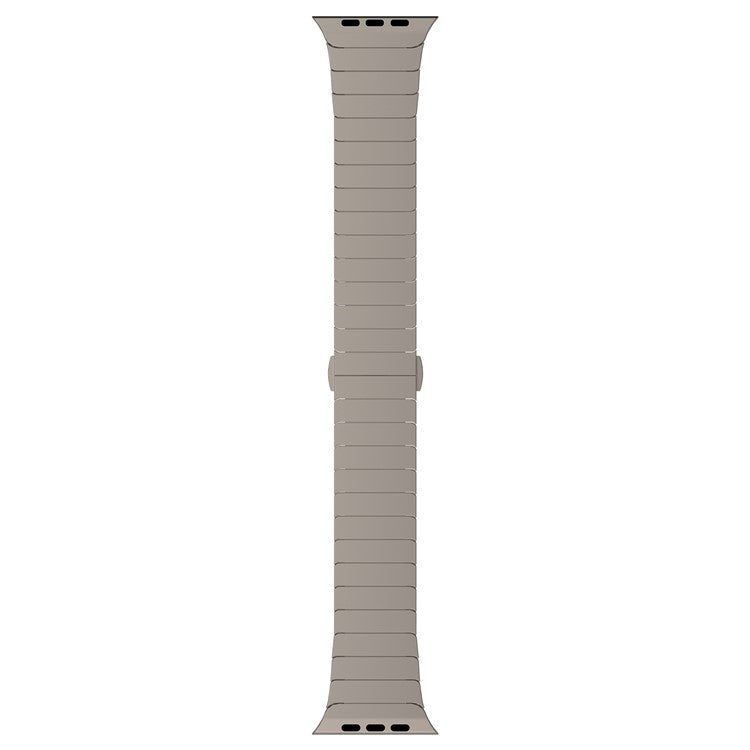 For Apple Watch Series 10 42mm / 9 8 7 41mm / SE (2023) SE (2022) SE 6 5 4 40mm / 3 2 1 38mm Zinc Alloy Band Replacement Men Watch Strap - Titanium