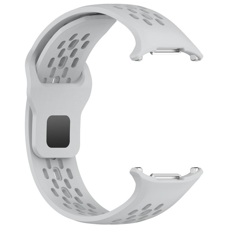 For Samsung Galaxy Watch Ultra 47mm Fluororubber Watch Band Multiple Holes Breathable Strap - Light Grey