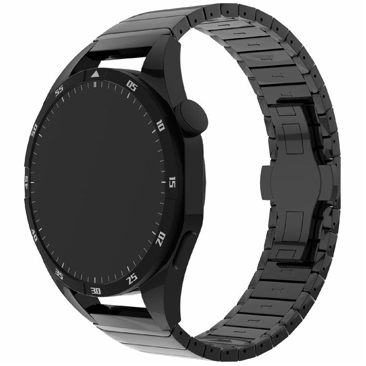 For Huawei Watch 4 / 4 Pro / GT 4 46mm Replacement Watch Strap 22mm Magnetic Buckle Zinc Alloy Band - Black
