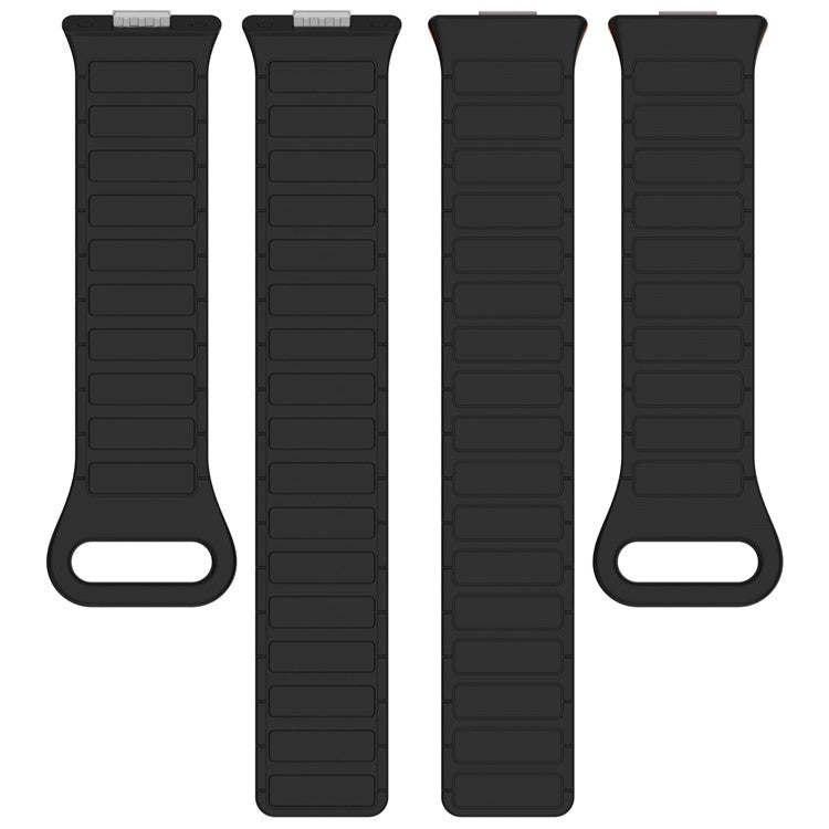 For Huawei Watch Fit 3 Dual Color Replacement Band Magnetic Silicone Watch Strap - Light Pink+Grey