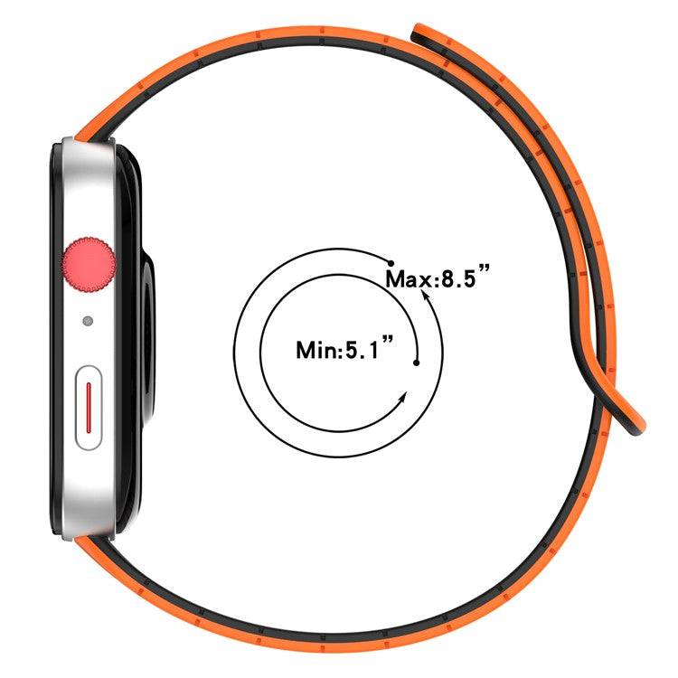 For Huawei Watch Fit 3 Dual Color Replacement Band Magnetic Silicone Watch Strap - Light Pink+Grey