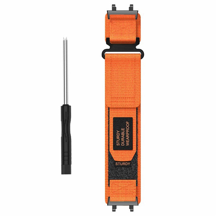 For Huami Amazfit T-Rex 2 Replacement Strap Outdoor Magic Tape Nylon Watch Band - Orange