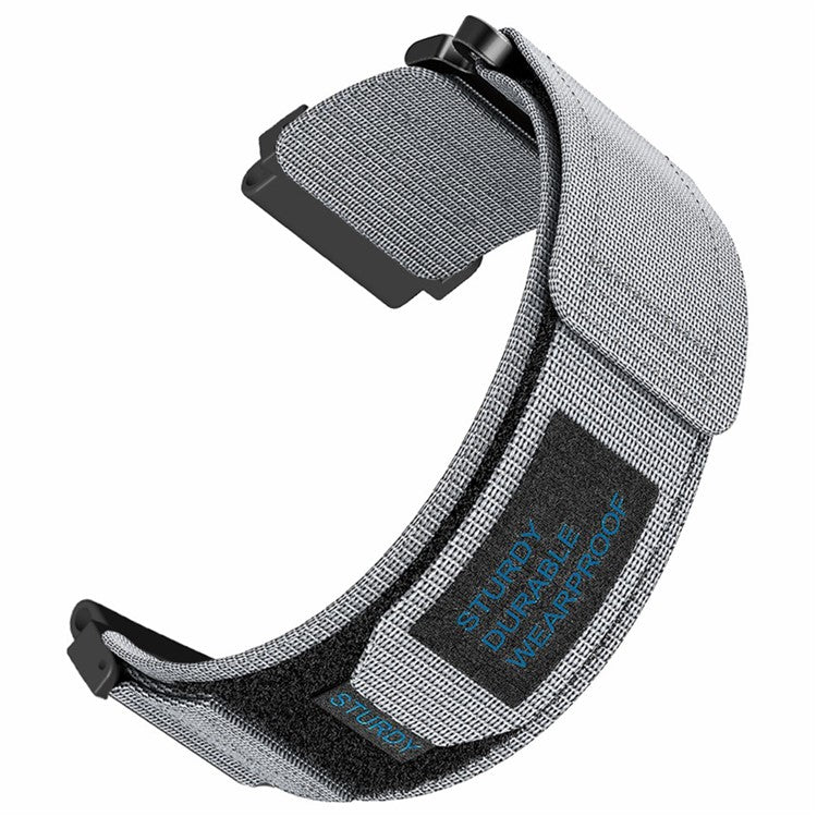For Huami Amazfit T-rex Ultra Outdoor Sports Nylon Wrist Band Magic Tape Design Watch Strap - Grey
