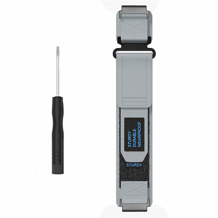 For Huami Amazfit T-rex Ultra Outdoor Sports Nylon Wrist Band Magic Tape Design Watch Strap - Grey