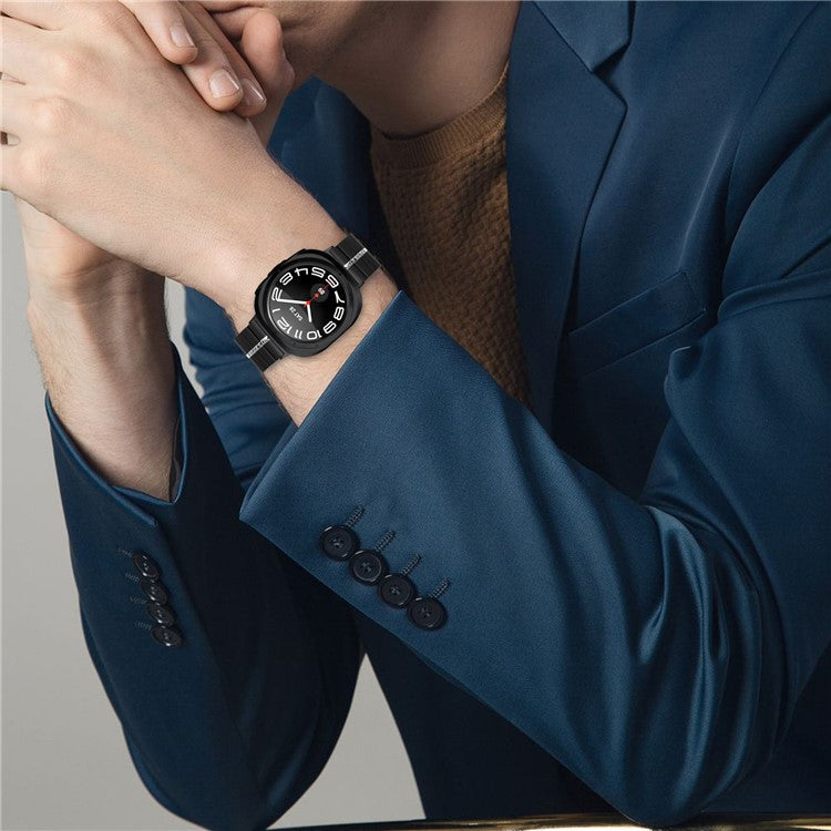 KALEBOL For Samsung Galaxy Watch Ultra 47mm Stylish Stainless Steel Watch Band Wrist Strap - Titanium