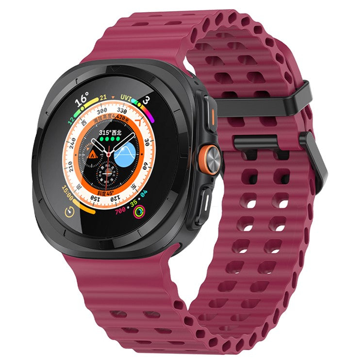 KALEBOL For Samsung Galaxy Watch Ultra 47mm Wrist Band Replacement Silicone Watch Strap - Wine Red