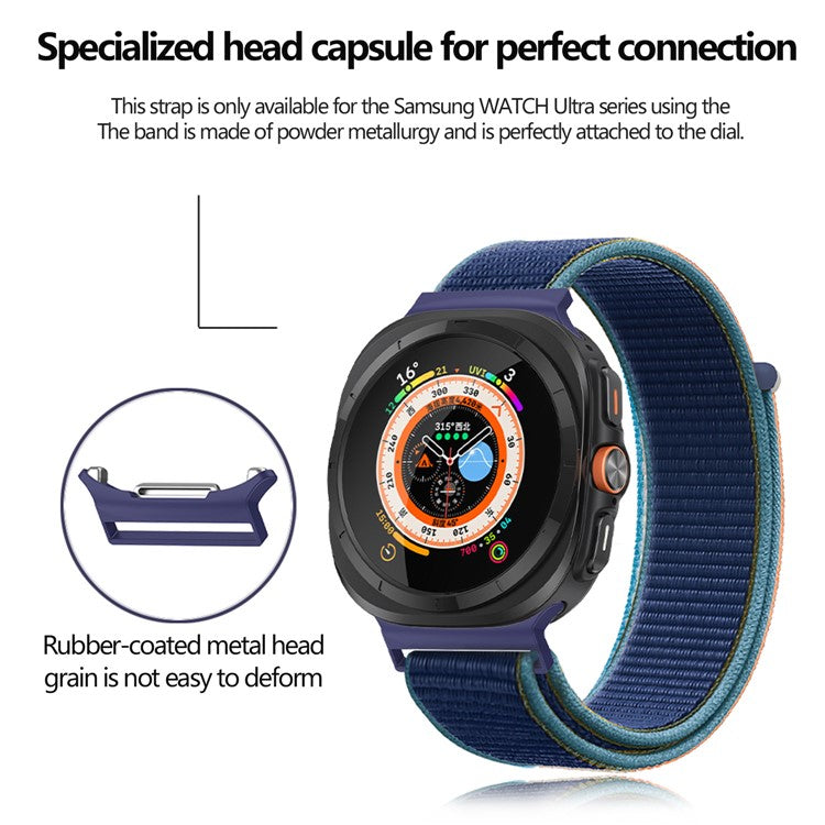 KALEBOL For Samsung Galaxy Watch Ultra 47mm Adjustable Braided Nylon Band Replacement Wrist Strap - Aquamarine