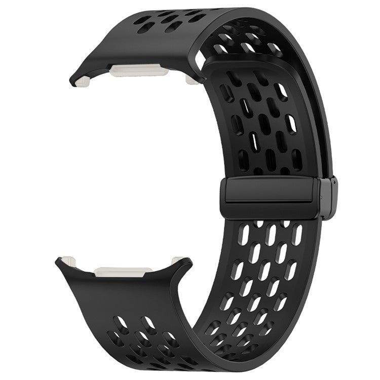 KALEBOL For Samsung Galaxy Watch Ultra 47mm Silicone Band Magnetic Replacement Strap - Black