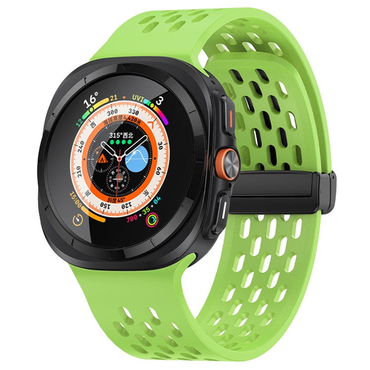 KALEBOL For Samsung Galaxy Watch Ultra 47mm Silicone Band Magnetic Replacement Strap - Fluorescent Green